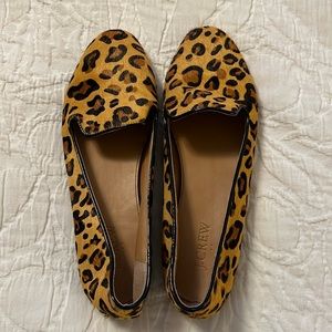 J.crew calf hair leopard print loafers